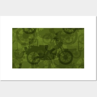 Postie Bike Camo in Jungle Green Posters and Art